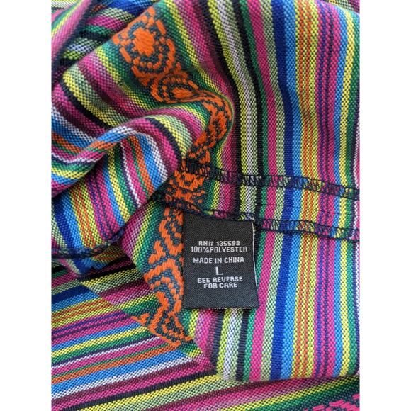 Kaisel Yo Striped Skirt L Pink Green Mini Colorful Micro Hidden Zipper Geometric - Picture 5 of 10